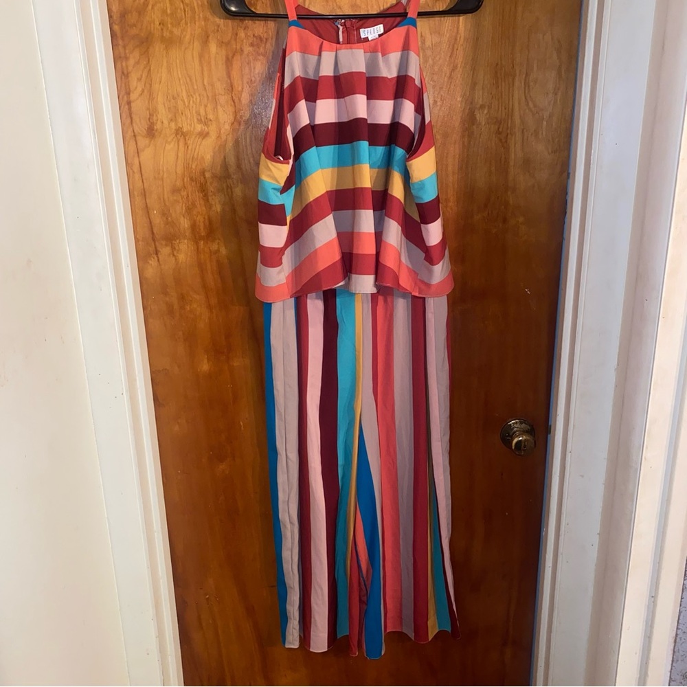 SPENSE Brand Colored striped jumpsuit. Size medium. - Picture 4 of 4